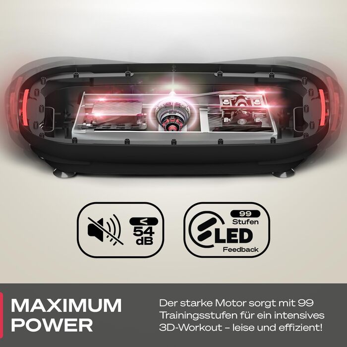 Вібраційна платформа Sportstech VP275 для дому, 3D фітнес-тренажер, LED-дисплей, антиковзка, керування через додаток