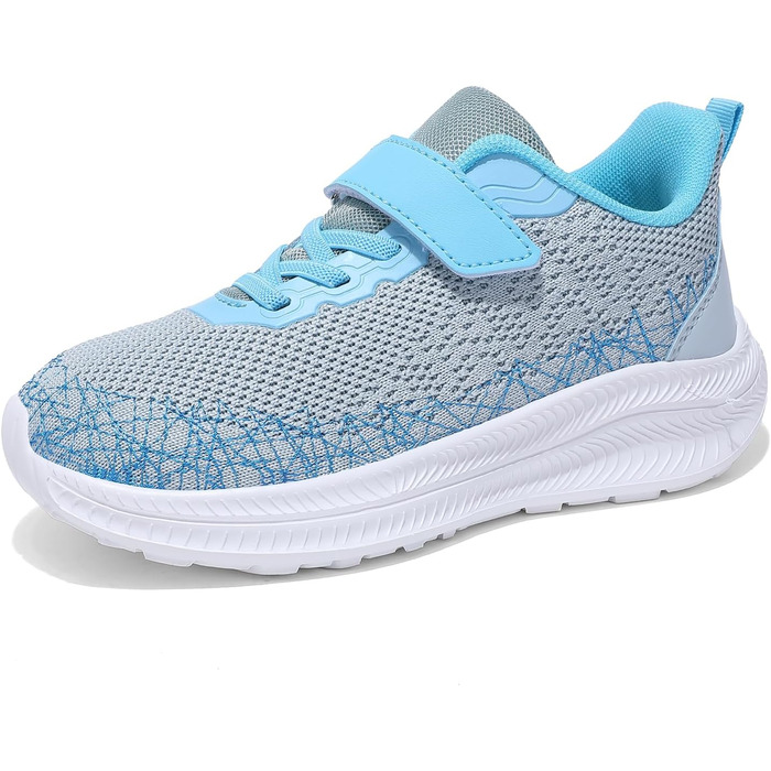 Дитячі кросівки для хлопчика: спортивні, зала, біг, зручні, дихаючі (сірий, синій, 28 EU)