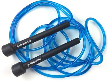 Стрибкове канат для дорослих та дітей, чоловіків та жінок - для фітнесу, кроссфіту, спорту, боксу та відпочинку - регульований розмір - Speed Rope, Jump Rope, Sprungseil (Блакитний)