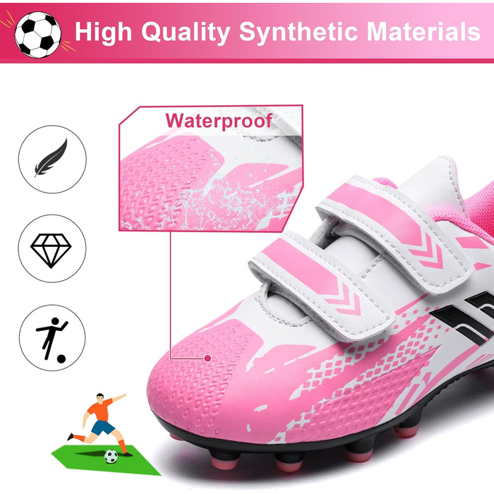 Дитячі футбольні бутси для тренувань та гри на штучному газоні. Зручні, дихаючі, білі, сині, зелені, рожеві. Розміри 28-34 EU