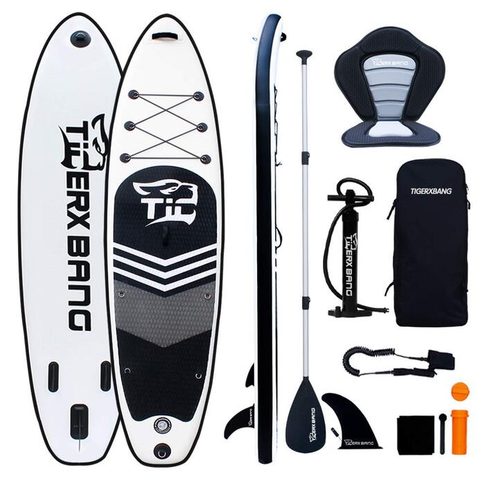 SUP дошка Tigerxbang надувна 320 см, комплект для Stand Up Paddling, чорна