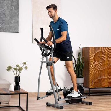 Орбітрек Hop-Sport HS-2050C з LCD-дисплеєм, вимірюванням пульсу, магнітною системою гальмування та транспортними роликами для дому