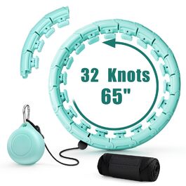 Обруч для схуднення Weighted Hoop Plus Size Mintgrün з 32 знімними секціями для фітнесу та масажу, для дорослих та початківців