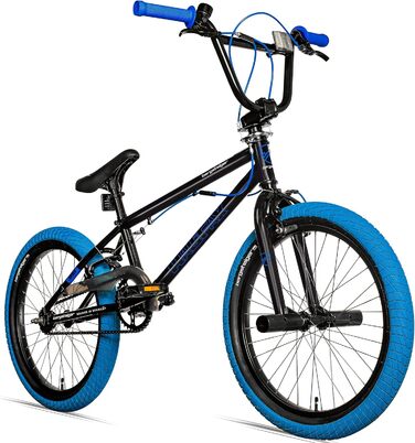Bergsteiger Halifax BMX 20 дюймів, фетбайк, 360° ротор, фрістайл, 2 сталеві пеги, ланцюговий захист, фрівіл, синій/чорний