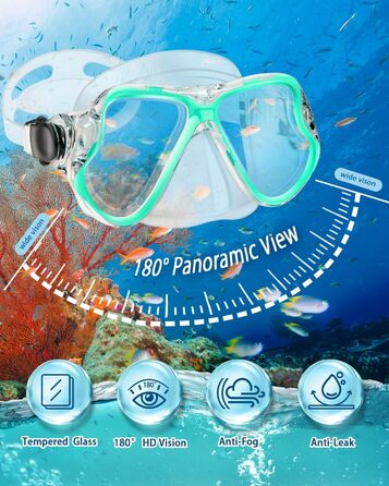 Набір для снорклінгу: маска, ласти, трубка Dry Top, великий/дуже великий, блакитний/прозорий