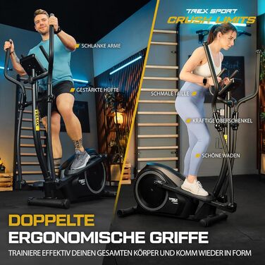 Еліптичний тренажер TREX SPORT TX-600CT Velox для дому, магнітна система, 16 рівнів навантаження, пульсометр, до 120 кг