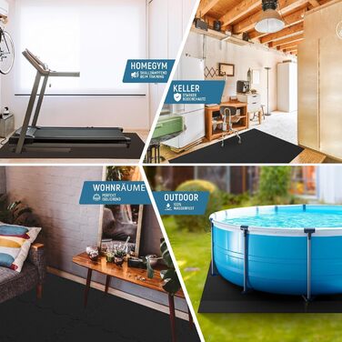 Захисний килимок для фітнесу та тренажерів NEOLYMP — товстий гумовий пазл-покриття для спортзалу, гімнастичний мат, антрацит (18 матів, 1.7 м²)