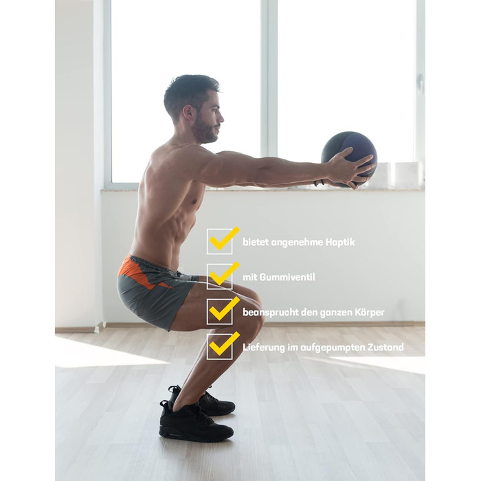 Медичний м'яч SPORTINATOR сірий/чорний, 9 кг, для силових і функціональних тренувань, з маркуванням ваги