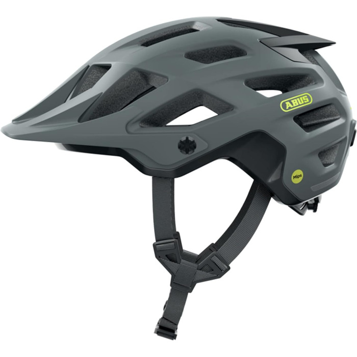 Велосипедний шолом ABUS Moventor 2.0 MIPS для MTB, сірий, універсальний, розмір L (57-61 см), захист від ударів, для гірського велосипеда