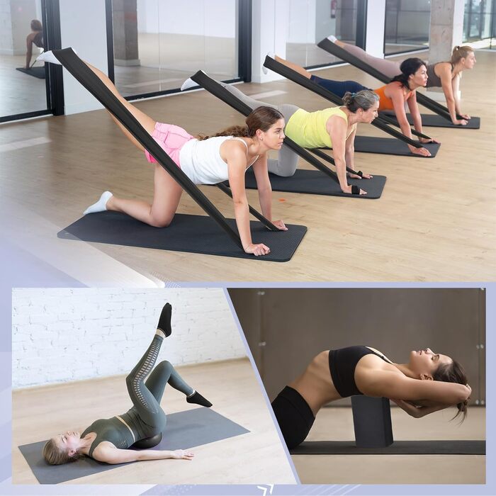 Набір для пілатесу для жінок 24 елементи: кільце, м'яч, стрічка, пляшка, фітнес-сумка, еластичні стрічки, антиковзаючі шкарпетки (чорний)