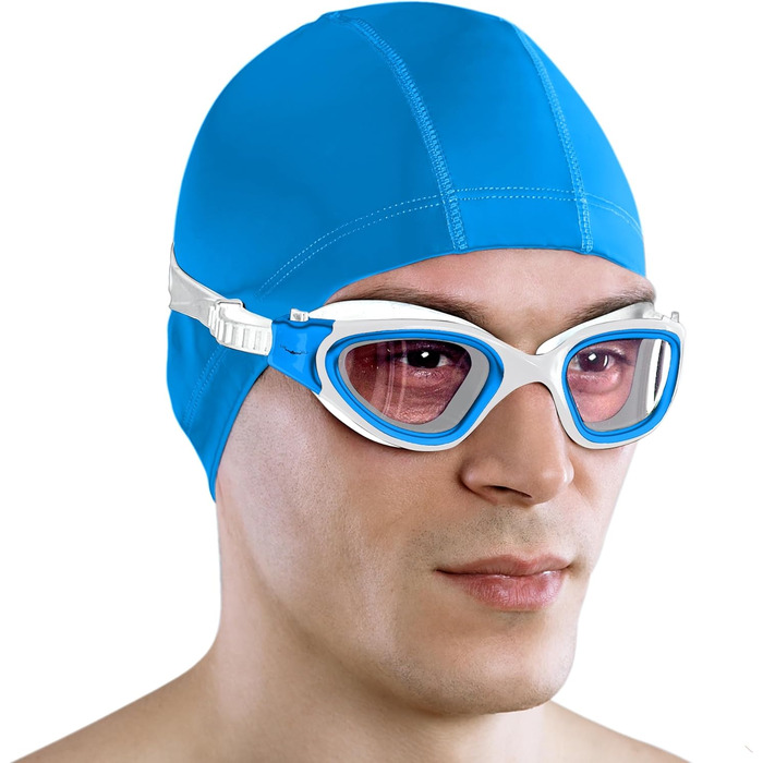 Плавальні окуляри AqtivAqua DX з широким оглядом, UV-захистом, антизапотіванням, герметичністю, регульованим силіконовим ремінцем для дорослих і підлітків, для плавання в басейні та на відкритій воді