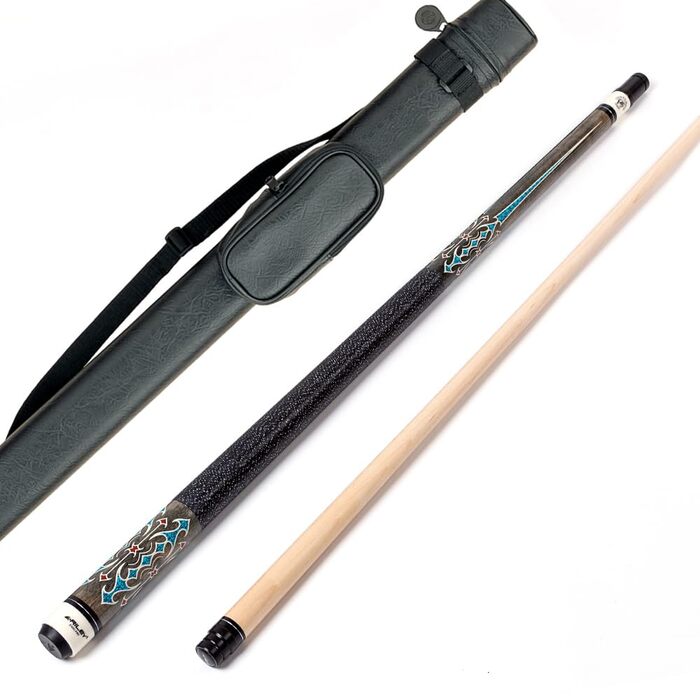 Більярдний кий Riley Centurion American з лінолеєвим покриттям ручки, 147 см, захист наконечника 13 мм P1C, з кейсом