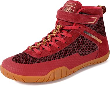 Жіночі борцівські черевики для боксу з плоскою підошвою (36 EU, широкі, червоні, однотонні)