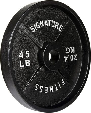Олімпійський диск Signature Fitness, чавунний, 20,4 кг, 51 мм, з електронним покриттям