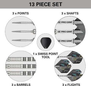 Дротики Target Chris Dobey G1 22g/23g/24g, 90% вольфрам, сталевий наконечник, Swiss Point
