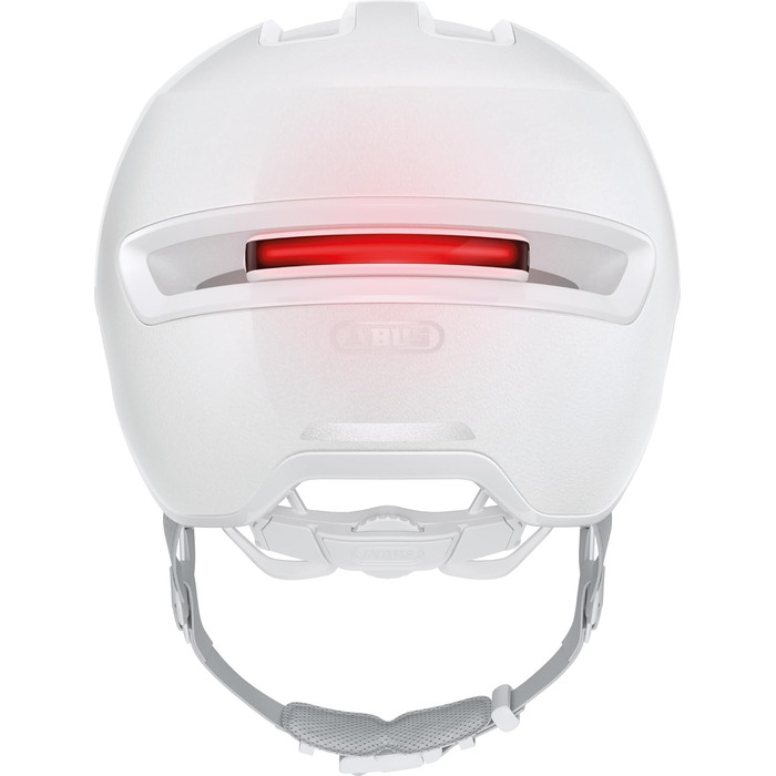 Велосипедний шолом ABUS HUD-Y з магнітною LED підсвіткою, зарядкою, для міста, білий, розмір M (54-58 см), унісекс
