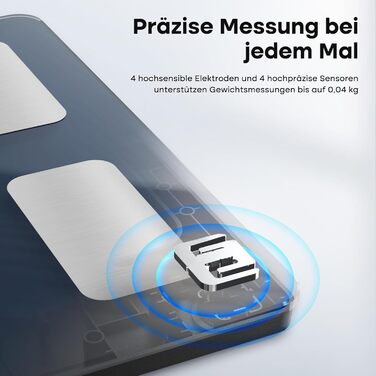 Вага для тіла GE з аналізом складу: жир, м'язи, Bluetooth, 220 кг, Dark Blue