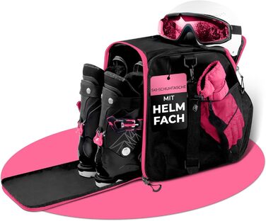 Чохол для лижних черевиків STYNGARD Zermatt з відділенням для шолома та аксесуарів, 40 л, чорно-рожевий