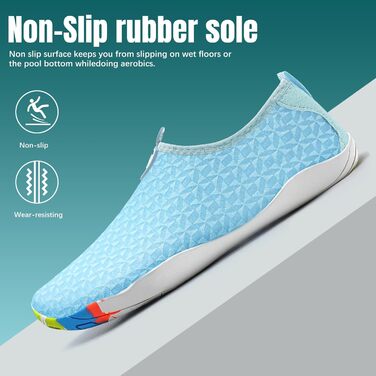 Взуття для плавання та водних видів спорту WateLves: чоловіче та жіноче, швидковисихаюче, для пляжу та серфінгу (блакитний, 41 EU)