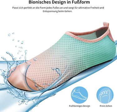Водні черевики WateLves для жінок, чоловіків та дітей. Швидка сушка, аквашузи, пляжні черевики (рожевий, зелений, 36/37 EU)
