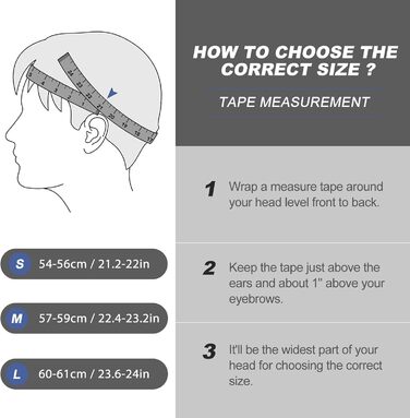 Шолом для лижного спорту та маска Odoland - комплект для жінок та чоловіків, блакитний (60-61 см)