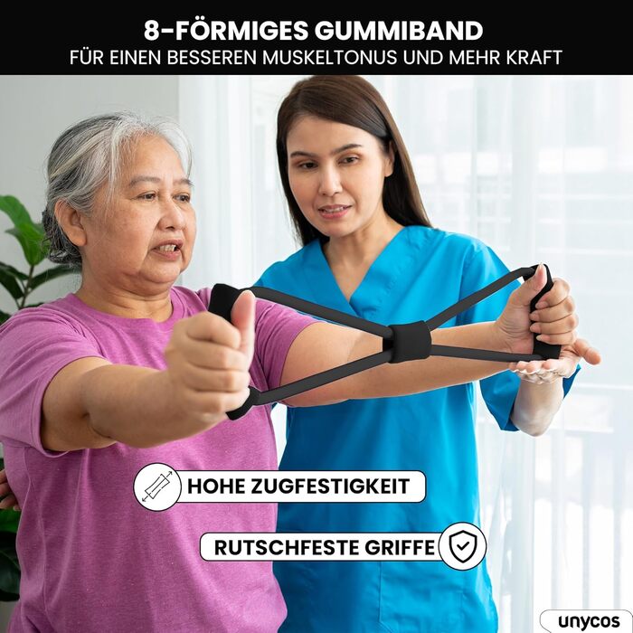 Набір для масажу м'язів Unycos: ролер фасції, фітнес-гумка, масажний м'яч, палиця для реабілітації, шнур для фітнесу та сумка для зберігання (чорний)