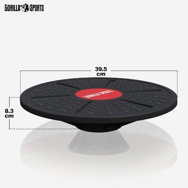 Балансборд GORILLA SPORTS® - Ø 40 см, до 110-180 кг, дерево/пластик - для тренування рівноваги, терапії та дітей