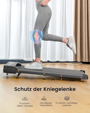 Біговий доріжка для дому з нахилом, 1-6 км/год, Walking Pad з регулюванням нахилу, 2.5 PS, стіл для бігу, тиха з LED-дисплеєм та пультом керування, чорний