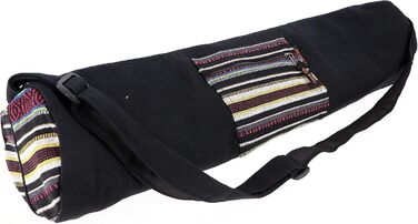 Сумка для йога-мату GURU SHOP, бохо, чорна, бавовна, 70x24x14 см, унісекс, з Непалу
