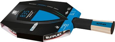 Sunflex Color COMP B35 ракетка для настільного тенісу, ITTF, синя накладка, для досвідчених гравців, вигнута ручка, для тренувань та хобі