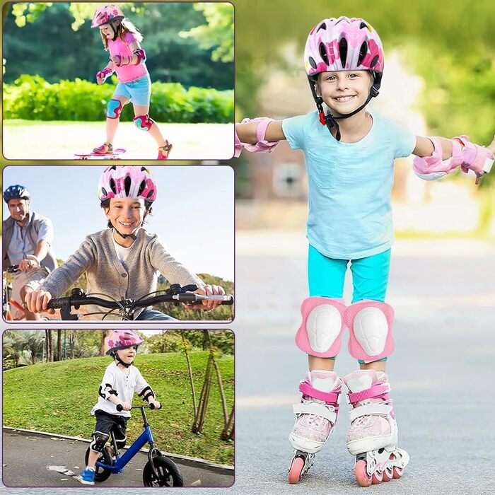 Набір захисту для дітей: наколінники, налокітники та шолом для роликів, велосипеда та самокату (3-10 років)
