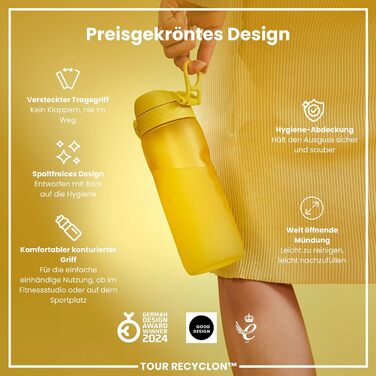 ION8 Фляга для води, 750 мл (Жовтий, Evo)