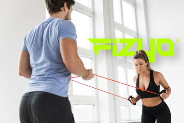 Набір резистивних фітнес-стрічок Fizyo 5 шт. з аксесуарами для силових тренувань і пілатесу, еспандери в чохлі