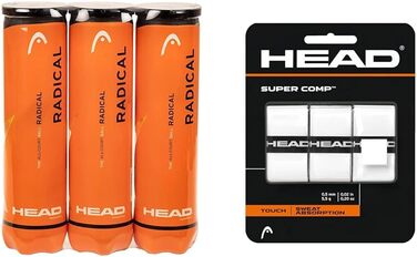 Тенісні м'ячі Head Radical 12 шт. (3 туби по 4 м'ячі)