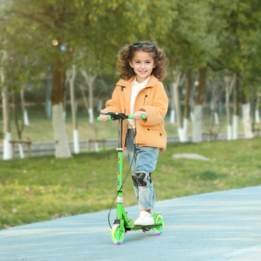 AIYAPLAY Scooter Дитячий складаний дитячий самокат з регульованою висотою керма, 2 колесами, що світяться, ручним гальмом і заднім гальмом Самокат для 3-8 років Kids Green | Аосом