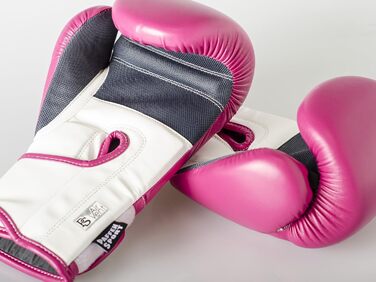 Боксерські рукавички Paffen Sport FIT з дихаючою сіткою на долоні для боксу, кікбоксингу, муай-тай, K1 та інших єдиноборств. Рожево-білі, 10oz