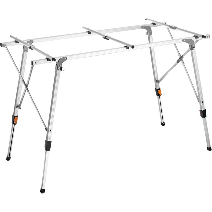 Стіл для кемпінгу Tectake®: розкладний, алюміній, велика стільниця 120x70.5 см, регульована висота, водостійкий, з сумкою
