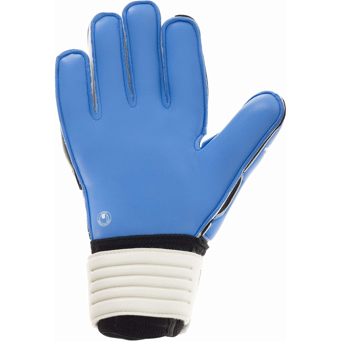 Воротарські рукавички Uhlsport Eliminator Supersoft 10, білі/чорні/сині, латекс, для футболу