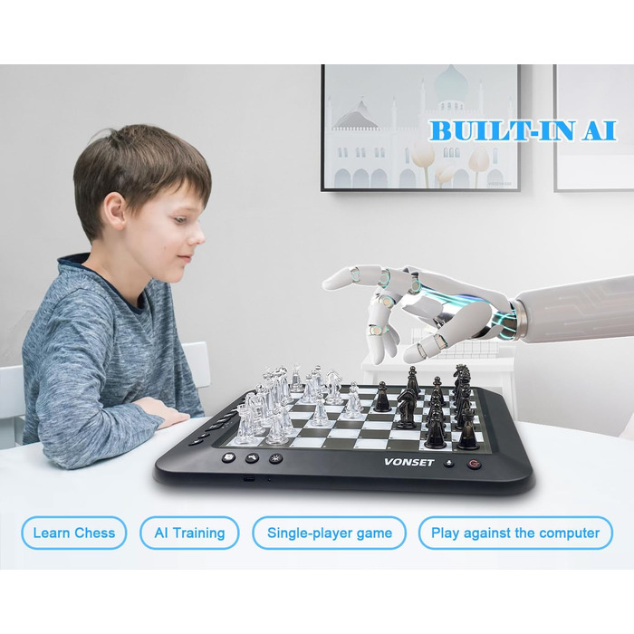 Електронна шахівниця P6 Smart Chess Board з LED, магнітне шахове комп'ютерне поле для дітей і дорослих