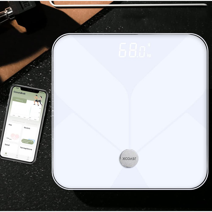 XCOAST WELLISCALE: Розумна вага з Bluetooth для аналізу складу тіла - фітнес-вага з додатком