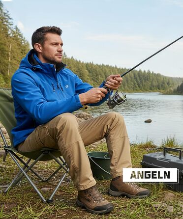 Чоловіча куртка Softshell Huayuzh — водонепроникна, вітрозахисна та дихаюча outdoor куртка-вітровка для походів та кемпінгу, XL, синя