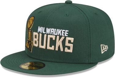 Кепка New Era 59Fifty з логотипом NBA Champions Milwaukee Bucks, зелений колір (62)