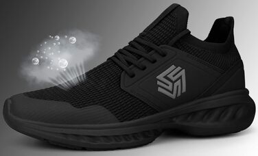 Чоловічі кросівки для ходьби та бігу Slip-On, чорні. Легкі, дихаючі, з неслизькою підошвою. Ідеальні для занять спортом та тренувань у залі. Розмір 39 EU