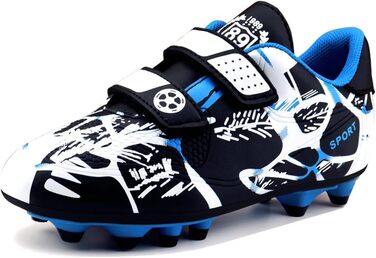 Дитячі футбольні бутси для хлопчиків та дівчаток, Outdoor, тренувальні, для штучного газону, з шипами, унісекс, розмір 28-37 EU, 36 EU, білі, сині