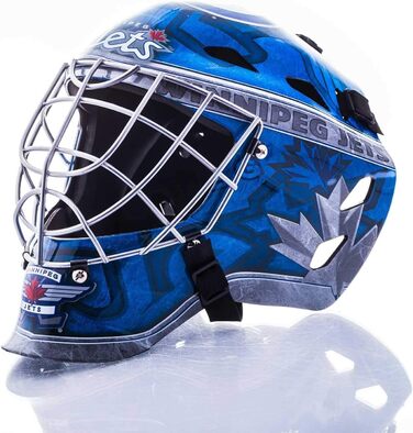 Міні-хокейна маска воротаря Franklin Sports NHL Winnipeg Jets, колекційна, з чохлом, офіційна ліцензія, сувенір