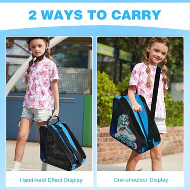 Сумка для роликів та ковзанів для дітей. Сумка для роликів Inliner, Ice Skate Bag, Skischuhtasche, Rollschuhtasche (Блакитна)