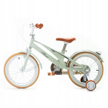 Дитячий велосипед 16 дюймів із бічними колесами, м'ятний, легкий