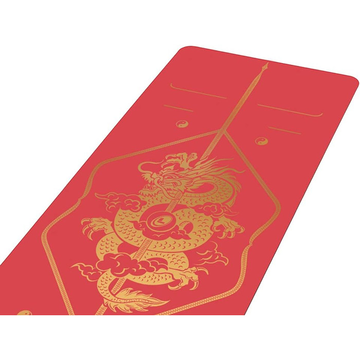 Йога-мат Liforme Zodiac Dragon Red — екологічний, нековзкий, з унікальною системою розмітки, біорозкладний