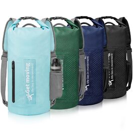 Водонепроникний мішок Dry Bag 20L RollTop: рюкзак, сумка для каякінгу, рафтингу, риболовлі, плавання, блакитний