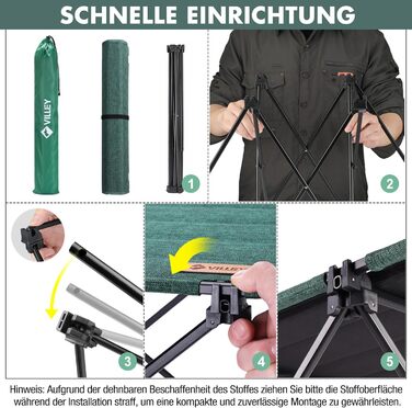 Складаний туристичний стіл VILLEY для кемпінгу та відпочинку на природі (зелений)